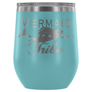 Custom Laser Cut Mermaid Tribe 12oz Wine Tumbler - Island Mermaid Tribe